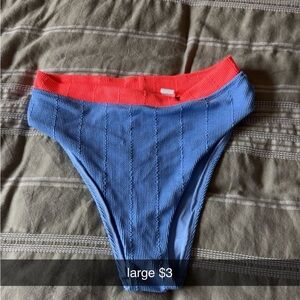 Aerie Coral and Blue Bikini Bottom